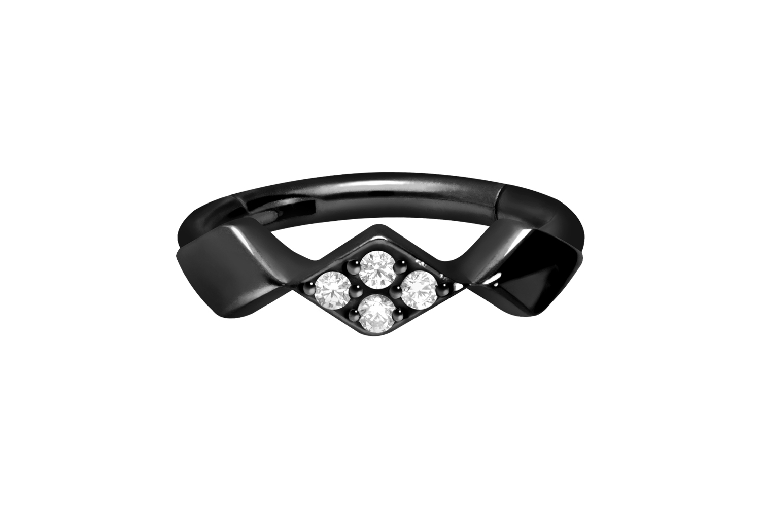 Chirurgenstahl Segmentring Clicker Piercing 3 RAUTEN + KRISTALLE ++SALE++